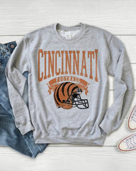 PLUS SIZE Hometown Pullover City Football Retro Sweatshirt