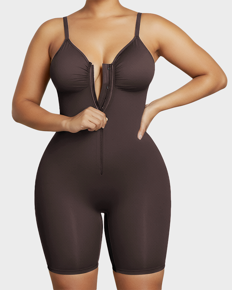 Tummy Control Bodysuits Zip-Up Ultra Stretch Shapewear