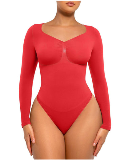 Women's Seamless Sculpt Long Sleeve Thong Comfortable Bodysuit