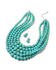 Vintage Bohemian Cracked Beads Layered Necklace