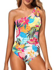 One Shoulder One Piece Tummy Control Bathing Suits