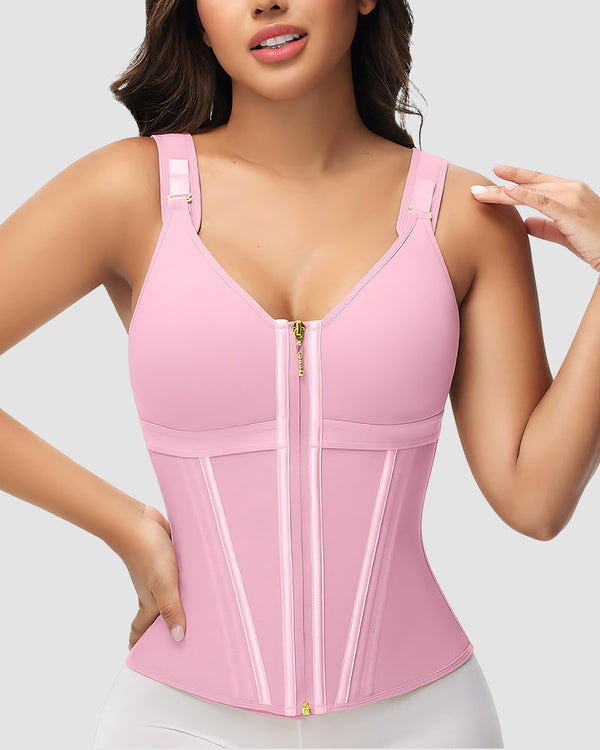 Extreme Latex Corset Waist Vest With Bra