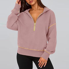 Women's Hooded Sweatshirts Long Sleeve Half Zip Pullover