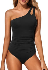 One Shoulder One Piece Tummy Control Bathing Suits