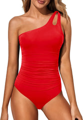 One Shoulder One Piece Tummy Control Bathing Suits
