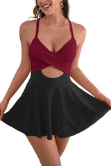 One Piece Skirt Swimsuit Tummy Control Bathing Suits