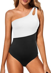 One Shoulder One Piece Tummy Control Bathing Suits