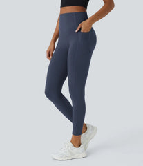 （2 Pack）High Waisted Butt Lifting Tummy Control Side Pocket Shaping Training Leggings