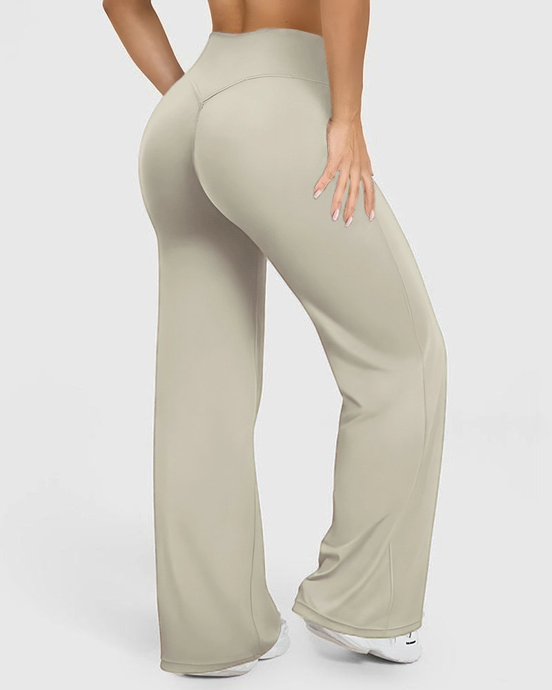 High Waist Stretch Casual Soft Straight Leg Pants