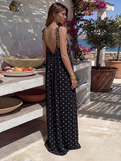 Women’s Solid Color Backless Slip Dress