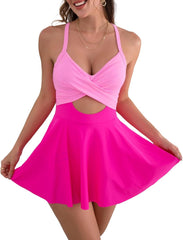 One Piece Skirt Swimsuit Tummy Control Bathing Suits