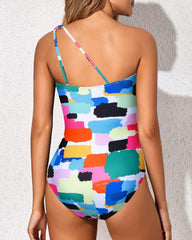 One Shoulder One Piece Tummy Control Bathing Suits