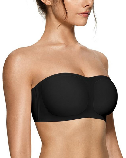 Strapless Bandeau Bra Non-Slip Wireless Padded Supportive Seamless Tube Bra