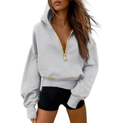 Women's Hooded Sweatshirts Long Sleeve Half Zip Pullover