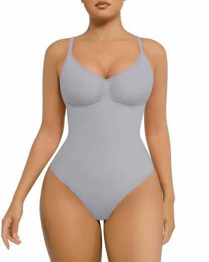 Seamless Covered Bust Jumpsuit Slimming Thong Bodysuit