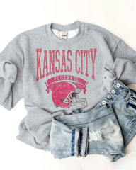 PLUS SIZE Hometown Pullover City Football Retro Sweatshirt