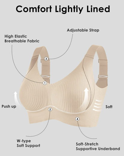 Comfort Full Coverage Wireless Lightly Lined Bra(2 Pack)