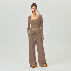 Women's Slouchy Stripe Cozy Two Piece Outfits