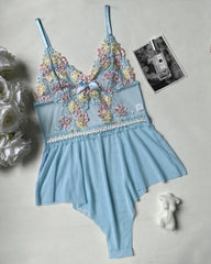 Embroidered Women Sexy Bodysuit Lingerie