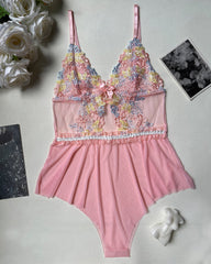 Embroidered Women Sexy Bodysuit Lingerie