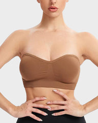 Strapless Bras Non-Slip Silicone Padded Bandeau Bra(2 Pack)
