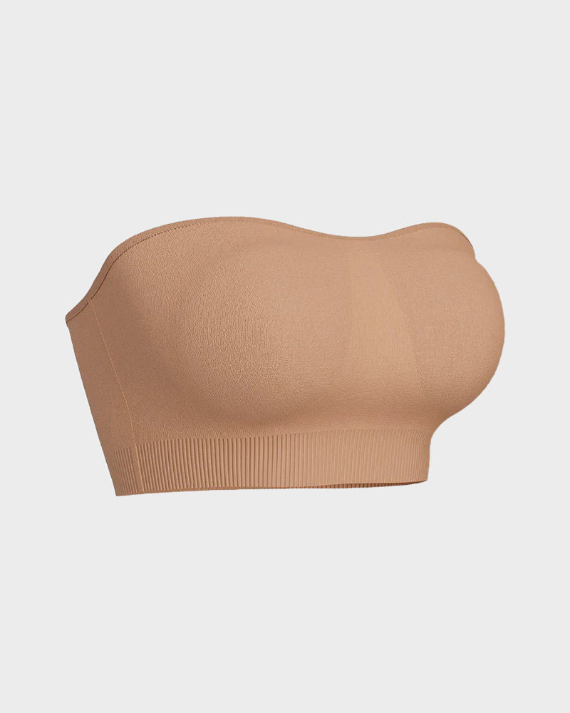 Strapless Bras Non-Slip Silicone Padded Bandeau Bra(2 Pack)