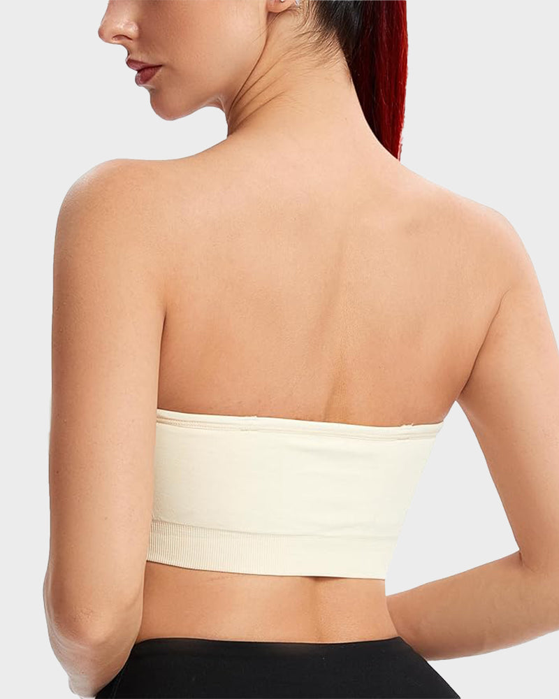 Strapless Bras Non-Slip Silicone Padded Bandeau Bra(2 Pack)