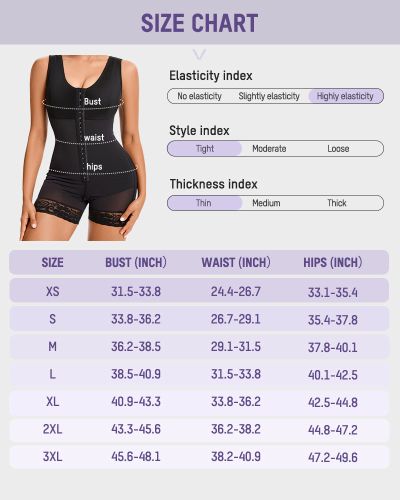 Plus Size Tummy Control Full Shapewear Butt Lifter with Zipper Crotch