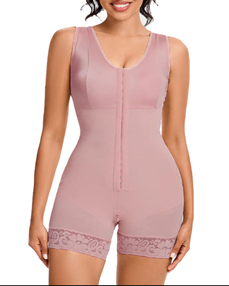 Plus Size Tummy Control Full Shapewear Butt Lifter with Zipper Crotch