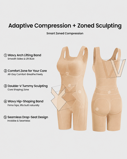 Open Back Tummy Control Butt Lifter Back Support Scrunch Postpartum Bodysuit