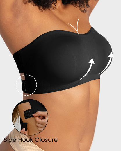 Non-Slip Crossover Side Hook Bandeau Bra