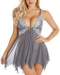 Bridal Babydoll Lace Front Closure Night Dress