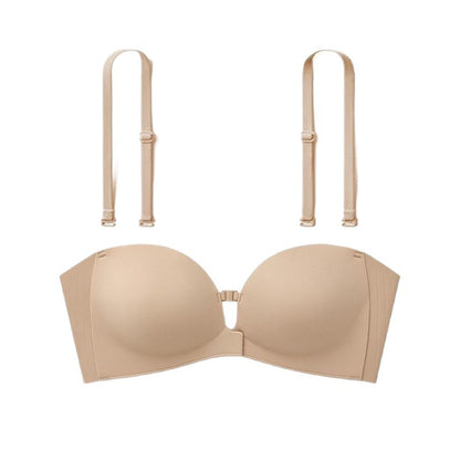 Womens Strapless Front Closure Bra Push Up Lift Bra