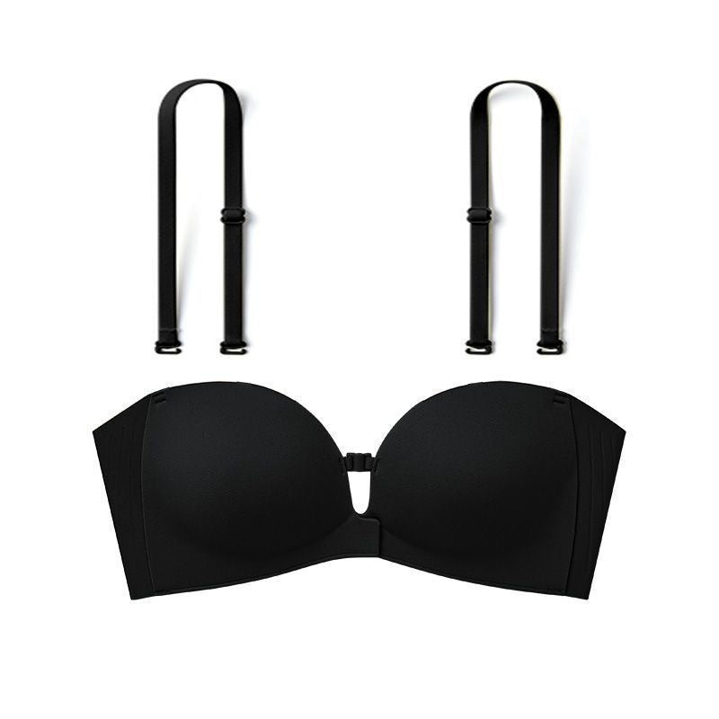 Womens Strapless Front Closure Bra Push Up Lift Bra