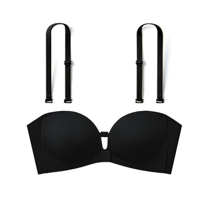 Womens Strapless Front Closure Bra Push Up Lift Bra