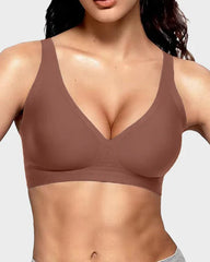 Seamless DeepVPush-Up Wireless Bra