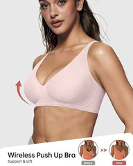 Seamless DeepVPush-Up Wireless Bra