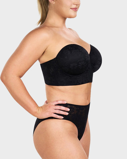 Smooth Lace Longline Strapless Underwire Bra