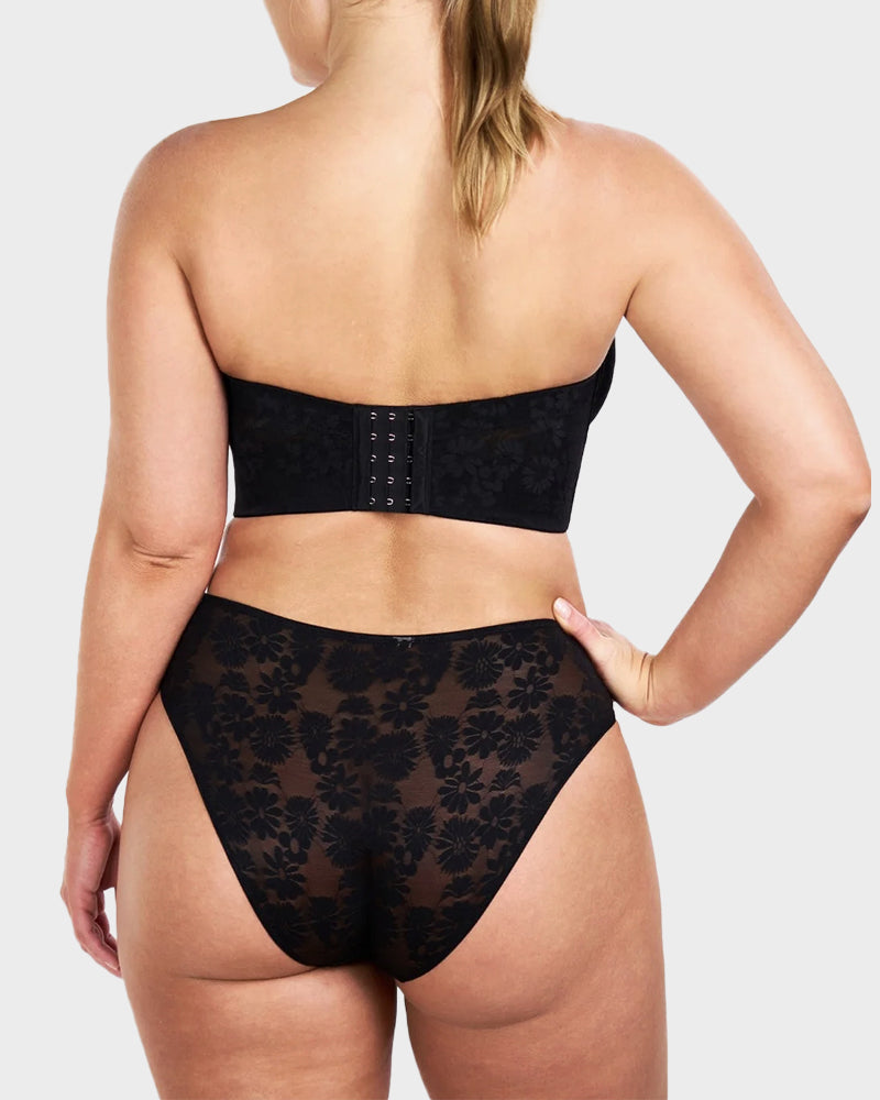 Smooth Lace Longline Strapless Underwire Bra