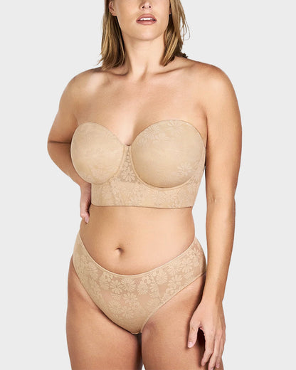 Smooth Lace Longline Strapless Underwire Bra