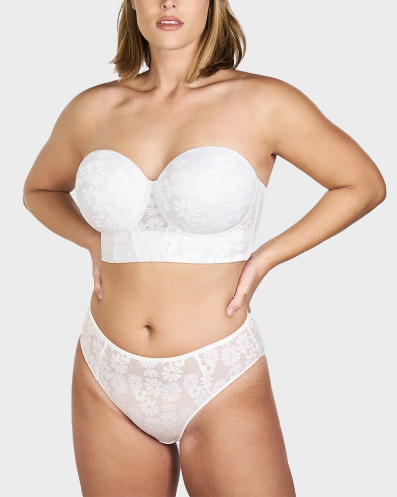 Smooth Lace Longline Strapless Underwire Bra