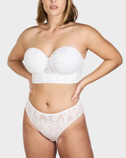 Smooth Lace Longline Strapless Underwire Bra