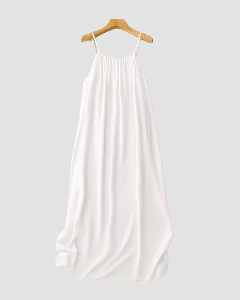 Women’s Solid Color Backless Slip Dress