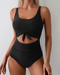 Weluxy One Piece Color Block Swimsuit Tummy Control Slimming Bathing Suit