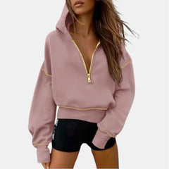 Women's Hooded Sweatshirts Long Sleeve Half Zip Pullover