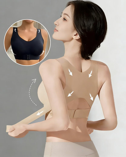 Front Closure Cross-Back Wireless Posture Bra