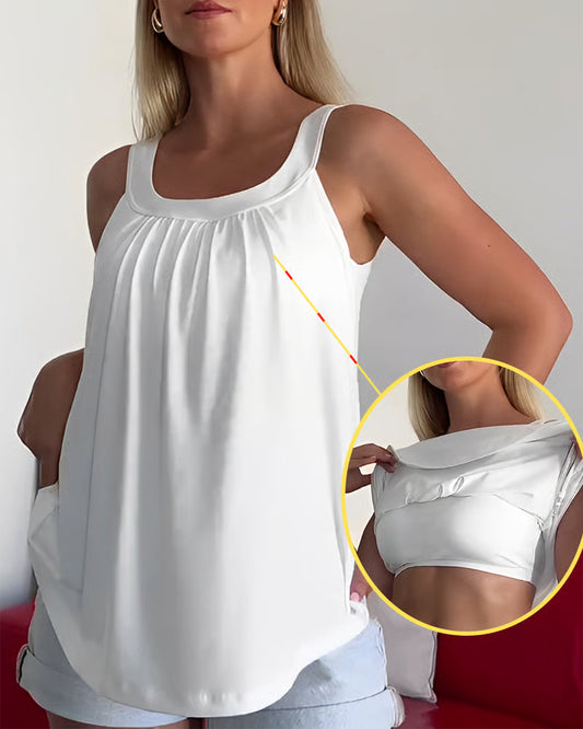 Strapless Pleated Solid Color Tank-top