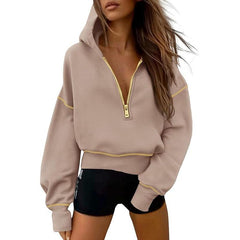 Women's Hooded Sweatshirts Long Sleeve Half Zip Pullover