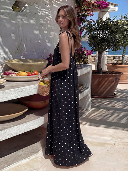 Women’s Solid Color Backless Slip Dress
