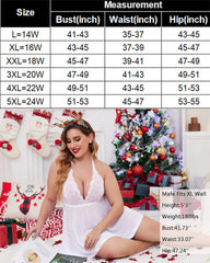 Women Plus Size Babydoll Lingerie Lace Chemise Mesh Sleepwear
